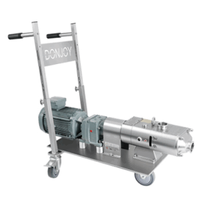 Bomba de parafuso duplo com carro móvel e caixa de controle