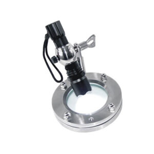 Visor de Vidro Tipo Flange com Luminária Articulada e Recarregável – Série PX-FSG-RL